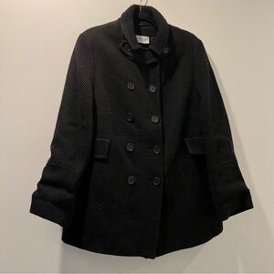 AKRIS PUNTO | Black Corded Peacoat Double Buttons Size 16 W